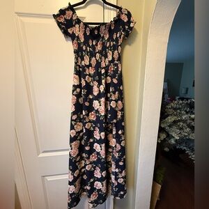 Floral Off-Shoulder Maxi Dress/romper